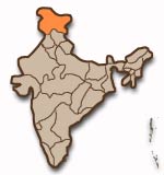 Jammu och Kashmirs placering i Indien