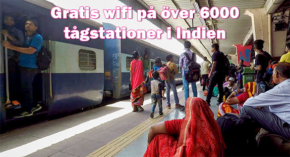Gratis WIFI nu tillgängligt på över 6000 indiska järnvägsstationer
